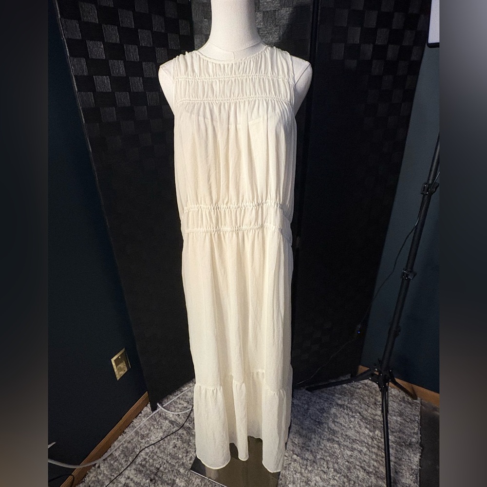 a new day Cream Sleeveless Maxi Dress with Gathered Bodice